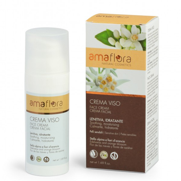 AMAFLORA Crema facial lenitiva de edelweiss y azahar