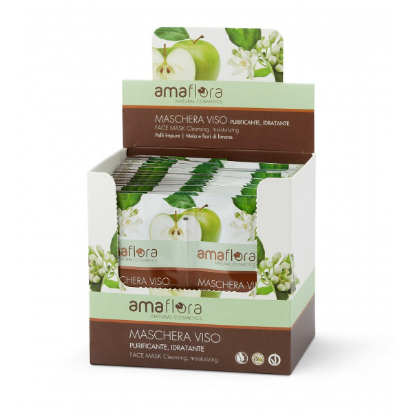 AMAFLORA Mascarilla facial purificante de manzana y flores de limón