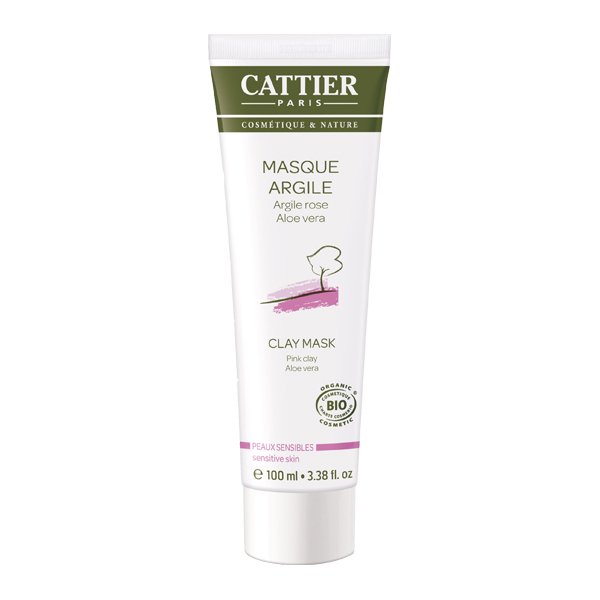 CATTIER Mascarilla de arcilla rosa y aloe vera - pieles sensibles (100ml)