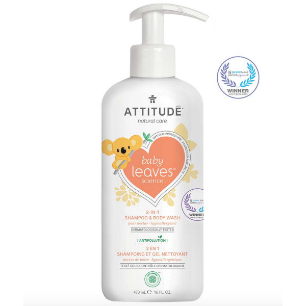 ATTITUDE Champú y Gel 2 en 1 baby leaves science pear nectar