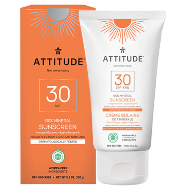 ATTITUDE Crema solar mineral FPS 30 Orange Blossom