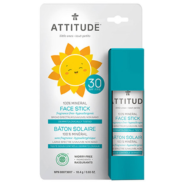 ATTITUDE Stick solar facial mineral FPS 30 little ones sin perfume