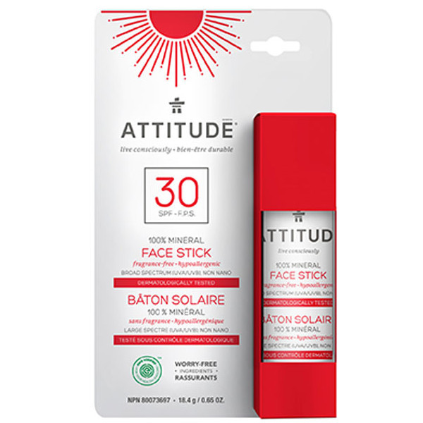 ATTITUDE Stick solar facial mineral FPS 30 sin perfume