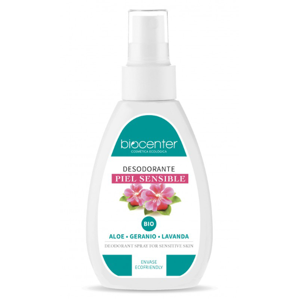 BIOCENTER Desodorante spray piel sensible Aloe, Geranio y Lavanda