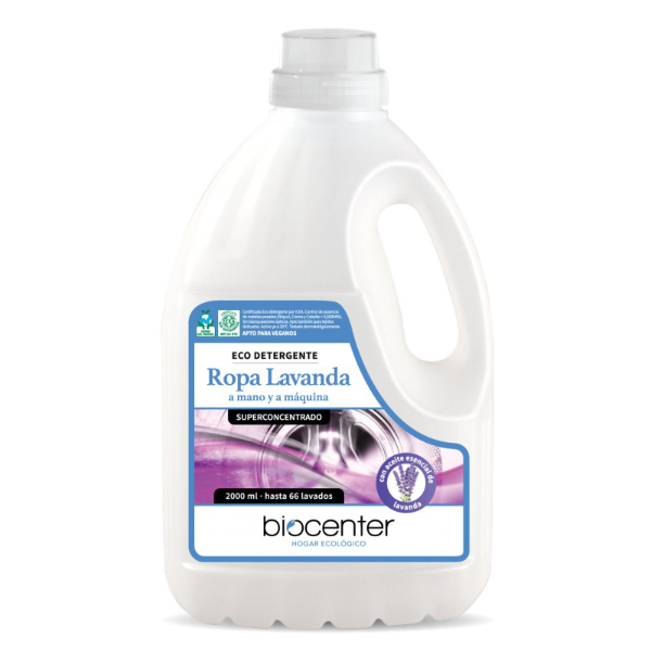 BIOCENTER Eco Detergente para ropa a mano y a máquina LAVANDA (2 litros)