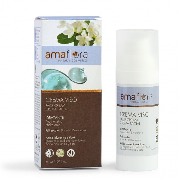 AMAFLORA Crema facial hidratante dcon ácido hialurónco y tiaré