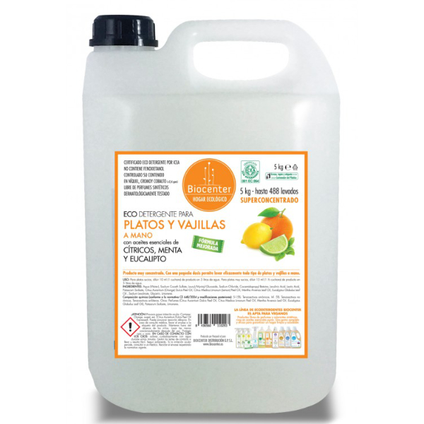 BIOCENTER Eco Detergente para platos y vajillas a mano (5 Kilos)