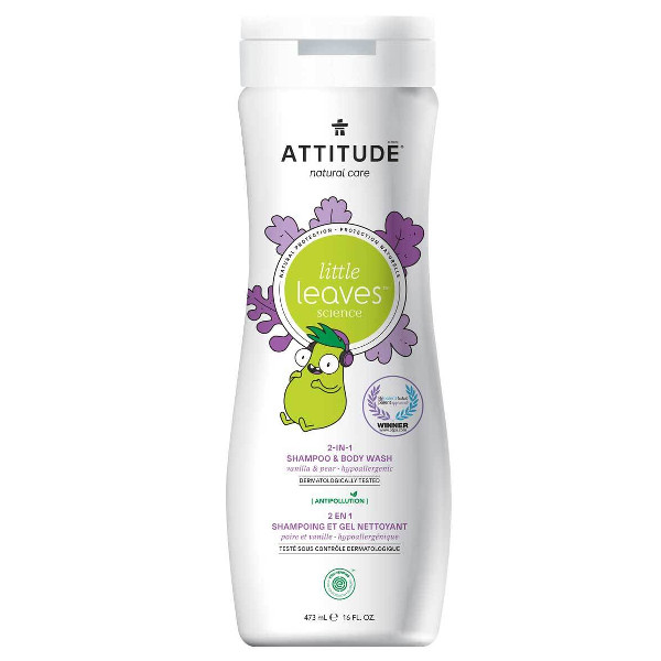 ATTITUDE Champú y Gel 2 en 1 Little leaves vanille & pear