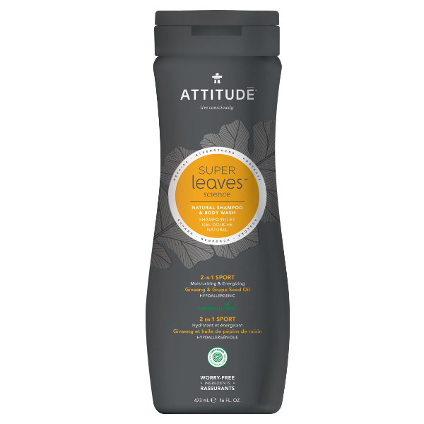 ATTITUDE Champú 2 en 1 Sport super leaves science